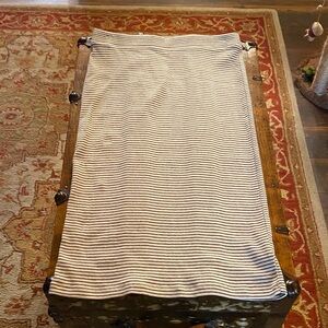 Versatile Black and White Striped Pencil Skirt